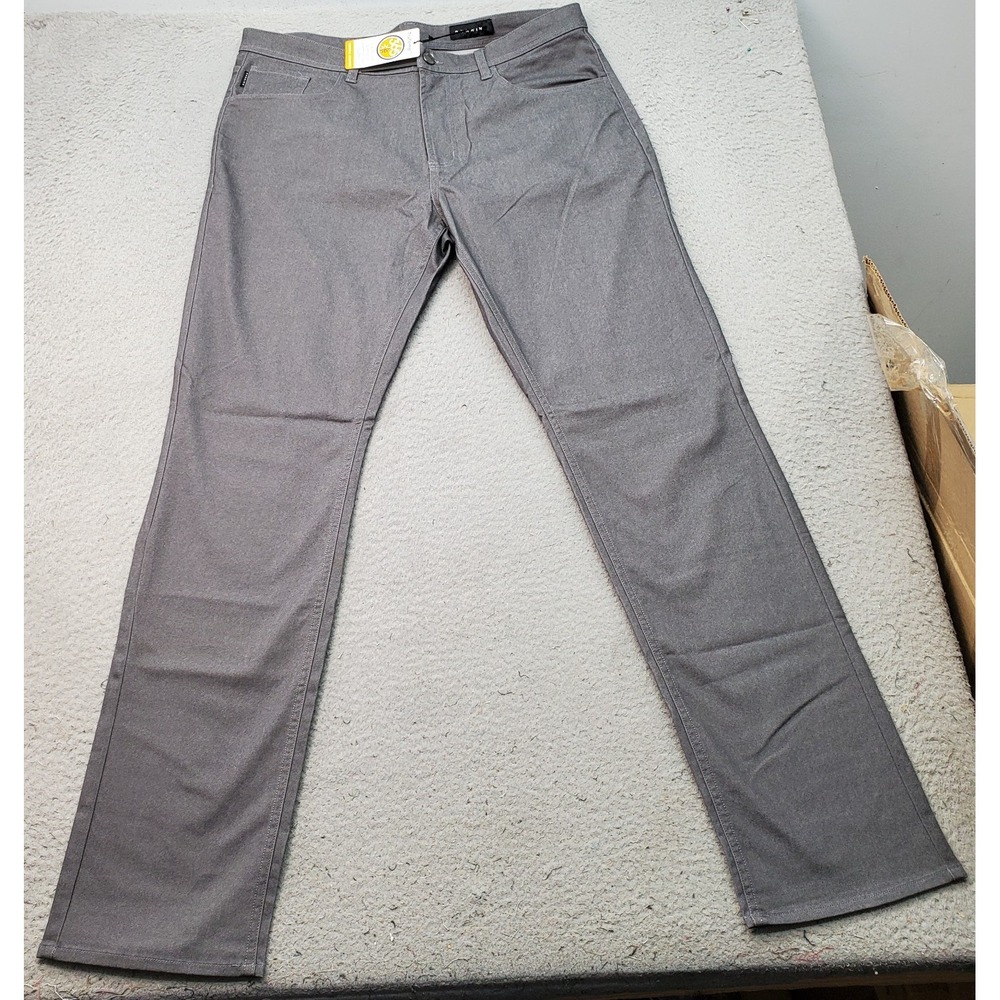 Dunning Golf Chino Pants Mens 35/34 Gray Performance Stretch Quick Dry D7F21P743